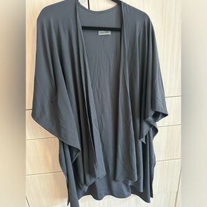 Structured one of a kind open front drape wrap curvy